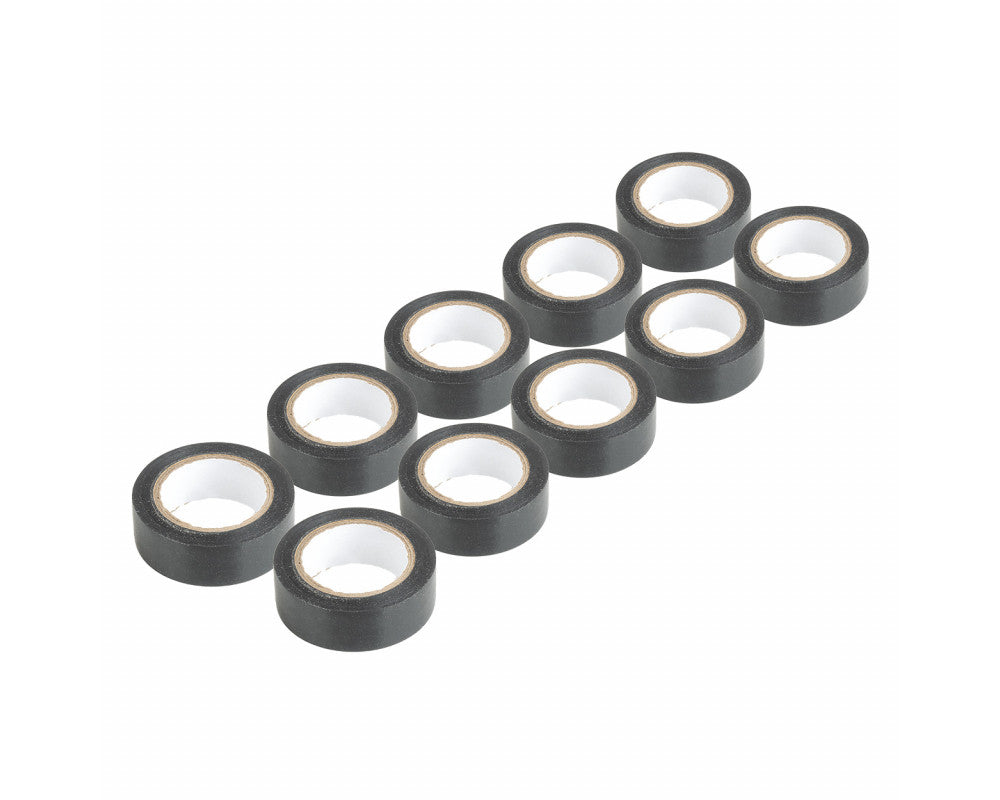 Set van 10 zwarte PVC-isolatietapes, 19 mm x 10 m x 0,13 mm – artikel 04845