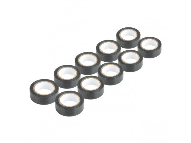 Set van 10 zwarte PVC-isolatietapes, 19 mm x 10 m x 0,13 mm – artikel 04845 – afbeelding 2