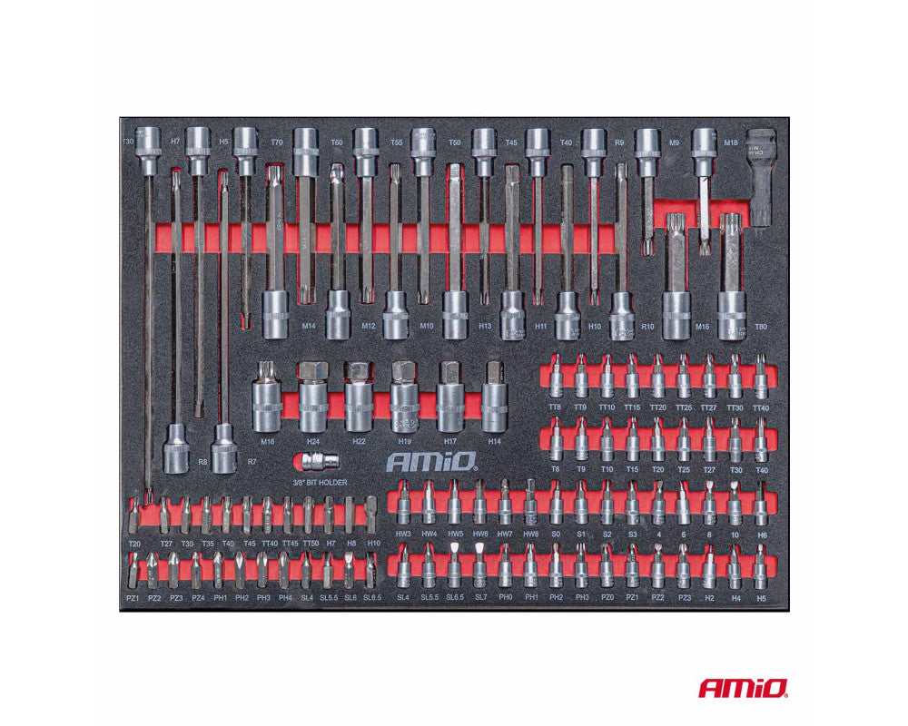 Gereedschapskast met 258-delige gereedschapset 840x460x870mm AMIO-04892 afbeelding 4