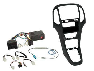 2-DIN-set met compartiment Opel Astra J 2009-2018 parelzwart LFB