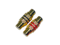 Cinch-connector (f)>(f) hard verguld 1 x rood / 1 x zwart