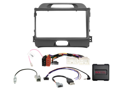 ACV 9 inch radio-inbouwkit voor Kia Sportage 24Pin/18Pin SWI/antenne/USB – artikel 691178-90-1-2