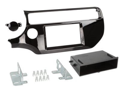 2-DIN RB met compartiment Kia Rio 03/2015 -> pianolak zwart