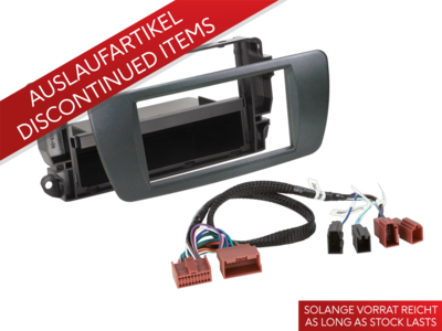 2-DIN radiokap met compartiment Seat Ibiza galway grijs/kabelset