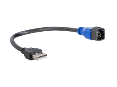 USB-adapter VW diverse voertuigen LVDS blauw>USB-A