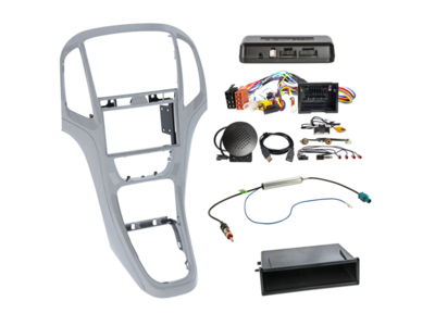 ACV 2-DIN radio-inbouwkit — met aflegbakje Opel Astra 2009-2018 zilver i-dapter – artikel 611230-23-9