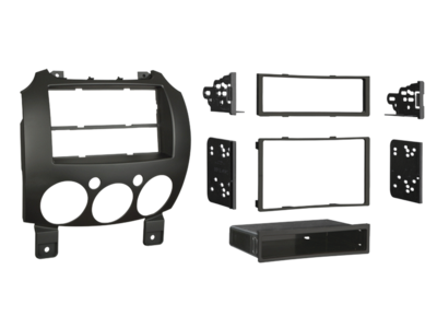 2-DIN radiokap met compartiment Mazda 2 (DE) 2007-2015 zwart