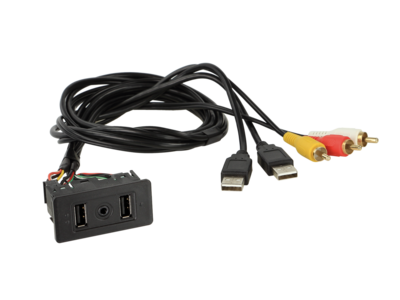 USB/AUX-AV inbouwbus VW T6/universele USB/3,5 mm jack