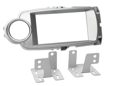 2-DIN radiokap Toyota Yaris (XP13) 10/2011-08/2014 zilver