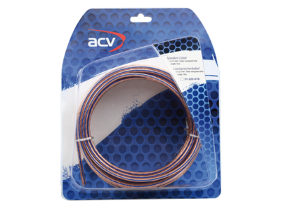 Luidsprekerkabel 2x2,50 mm transparant/blauw blister 10m
