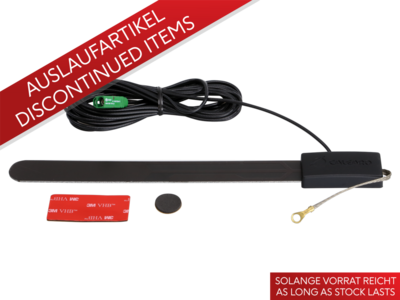 Zelfklevende glasantenne DVB-T Fakra(f) 12V Phantom zwart