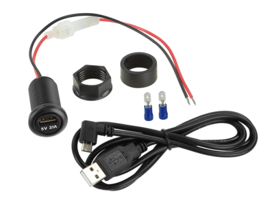 USB-oplaadadapter 12V USB-A 5V/2.1A/USB>Micro USB 1m