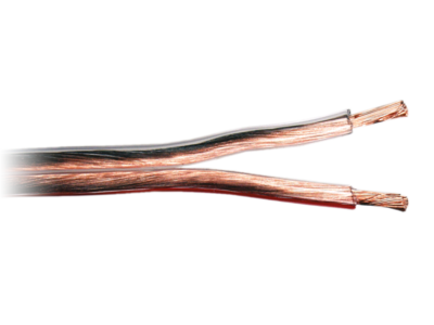 Luidsprekerkabel 2x2,50 mm transparant/rood 100m