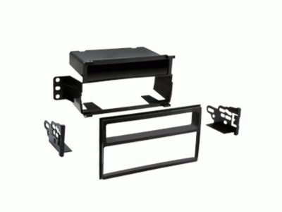 1-DIN radioframe met compartiment Nissan Juke/Tiida/Versa zwart