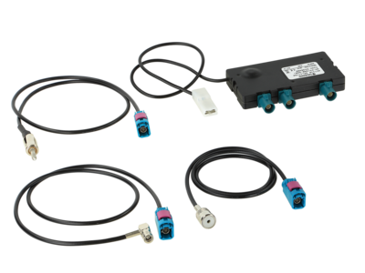 Antennesplitter AM/FM/DAB+ ISO(m)>DIN(m)/SMB(f)