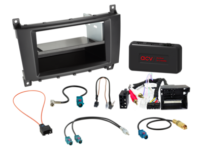 2-DIN-set met compartiment Mercedes C-Klasse 2004-2008 LFB/Amp