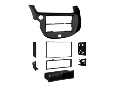 2-DIN radiokap met compartiment Honda Fit/Jazz(GE) zwart