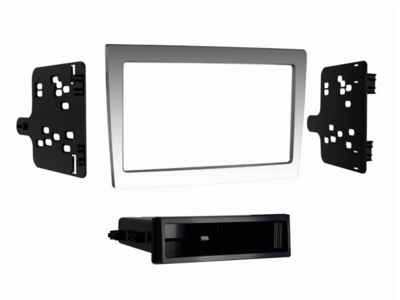 2-DIN radiokap met compartiment Porsche 997/Boxster/Cayman zilver