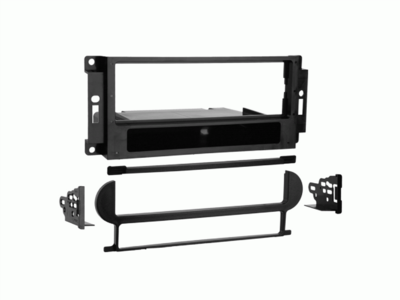 1-DIN radioframe met compartiment Chrysler/Dodge/Jeep zwart