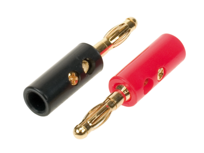 Banaanstekker 1 x rood/1 x zwart 4 mm²-6mm² enkele stekker