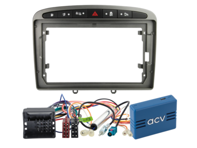 ACV 9 inch radio-inbouwkit voor Peugeot 308 2007-2015 grijs CAN Bus Pro – artikel 691041-90-2-1