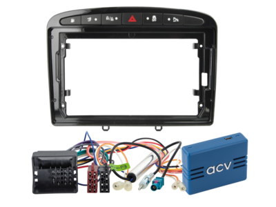 ACV 9 inch radio-inbouwkit voor Peugeot 308 2007-2015 piano zwart CAN Bus Pro – artikel 691041-90-1-1