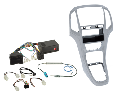 2-DIN-set met compartiment Opel Astra J 2009-2018 zilver LFB