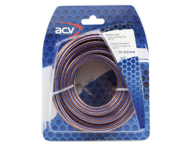 Luidsprekerkabel 2x1,50 mm transparant/blauw blister 10m