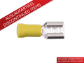 Platte houder (v) 4,0 mm²-6,0 mm²/6,3 mm geel 100 stuks