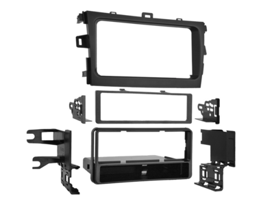 1-DIN radioframe met compartiment Toyota Corolla 2009-2013 zwart