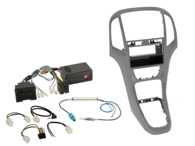 2-DIN-set met compartiment Opel Astra J 2009-2018 titaniumgrijs LFB