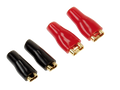 Platte stekkerdozen 2x2,8mm zwart/2x4,8mm rood