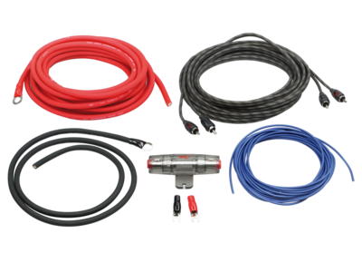 Kabelset eindversterker stroom 5m 10mm² / 5m Cinch / 40A AGU