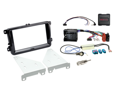 2-DIN bouwpakket Seat/Skoda/VW LFB/antenne (set) pianolak