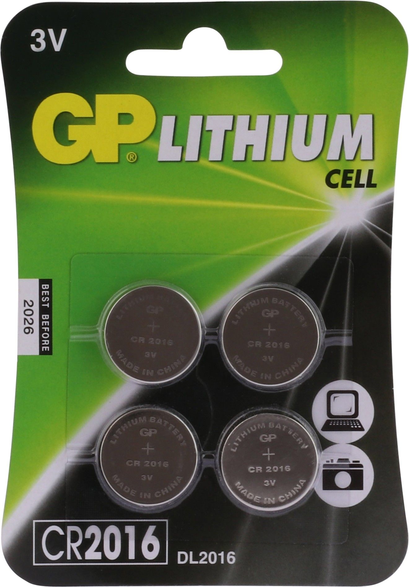 GP Lithium knoopcel CR2016  blister 1x4