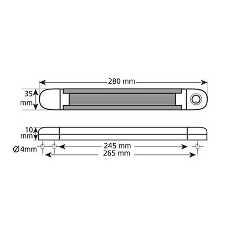 Interieur verlichting 12 LED 280 x 35 x 10mm – aan/uit knop - afbeelding 2