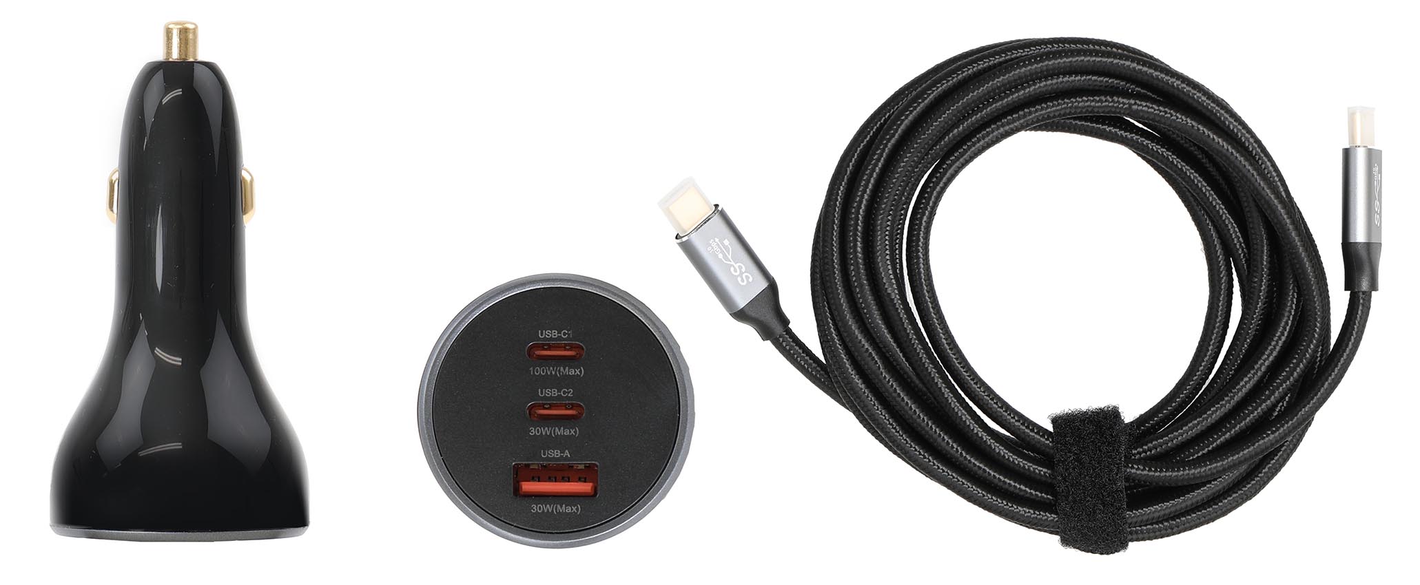 Brodit Accessoire 217229 — Car Charger with 3m Type-C to Type-C cable