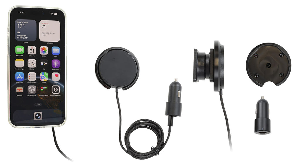 Brodit universele smartphonehouder met magnetische Qi2-lader 25W met kantel- en draaifunctie – artikel 217306 – afbeelding 6