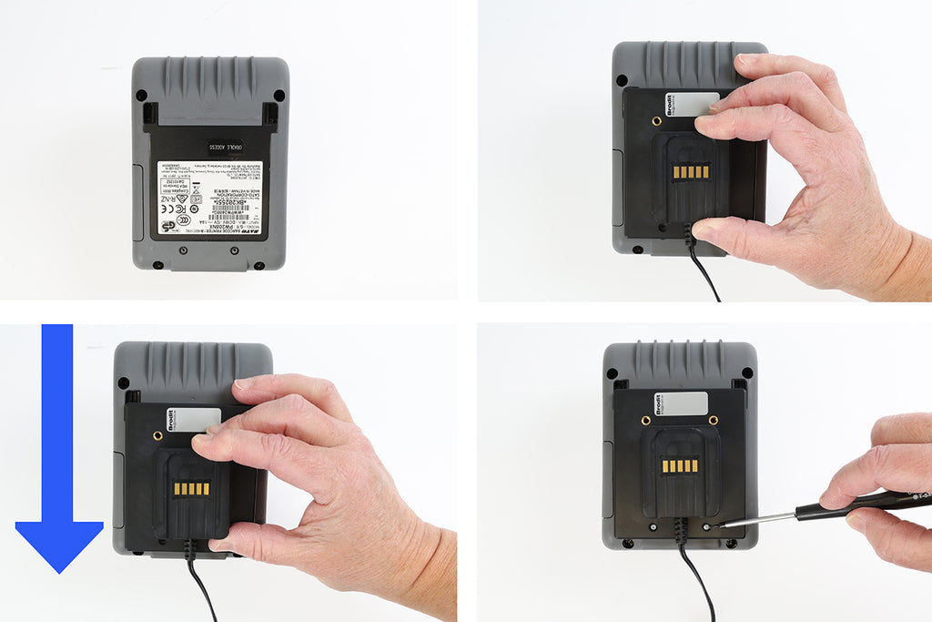 Brodit printerhouder voor Sato PW2NX met MultiMoveClip en verschuifbaar voedingsblok – artikel 217336