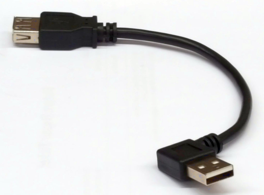 Adapterkabel usbA M - usbA F 90° rechts 0.15m zwart