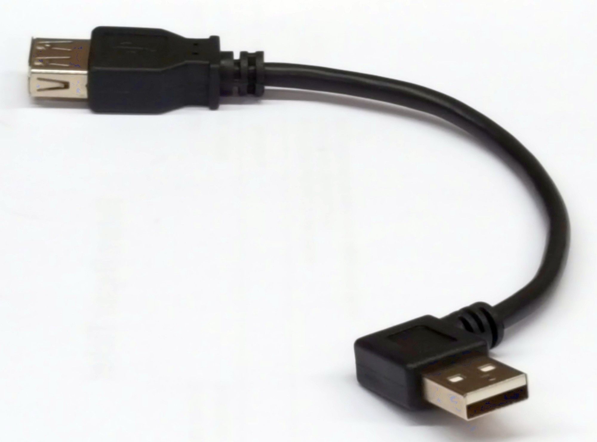 Adapterkabel usbA M - usbA F 90° rechts 0.15m zwart