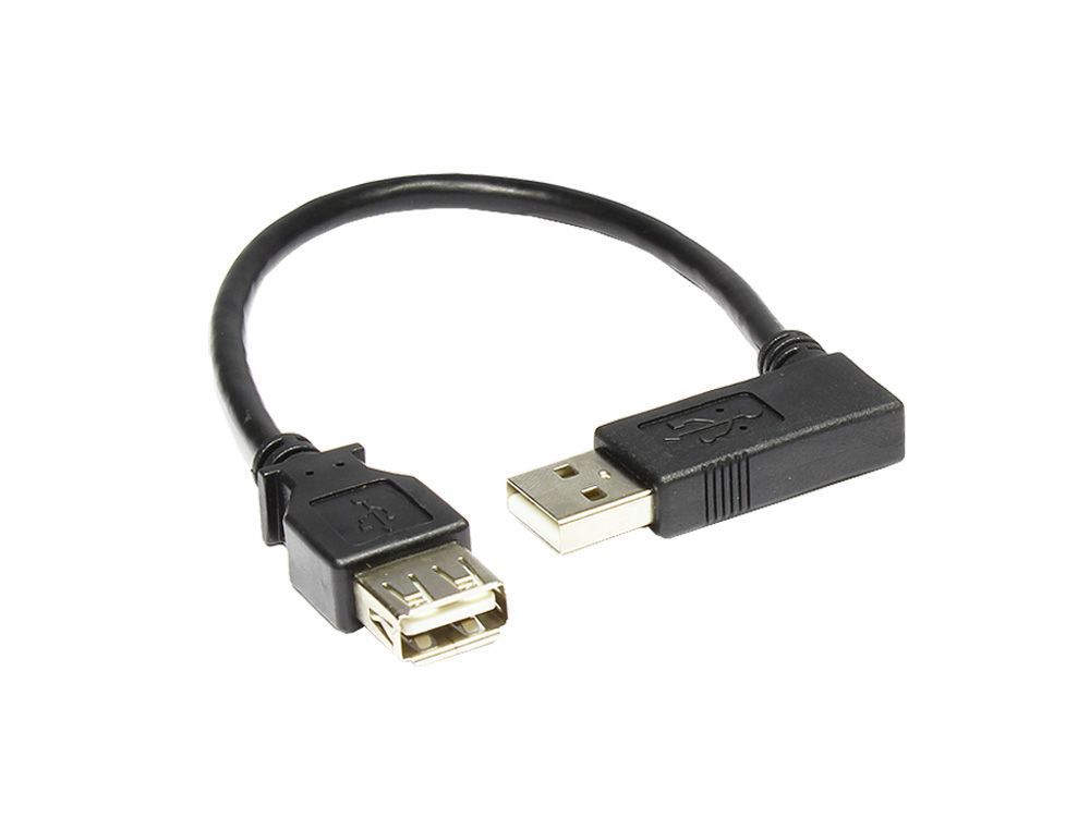 Adapterkabel usbA M - usbA F 90° rechts 0.15m zwart - afbeelding 2