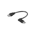 Adapterkabel usbA M - usbA F 90° links 0.15m zwart