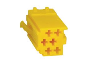 conn. mannelijk  6-pin yellow MINI ISO