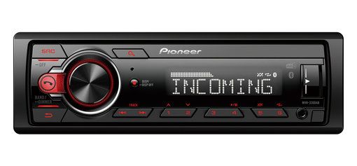Pioneer MVH-330DAB  Receiver 1DIN USB/BT/DAB+ rood