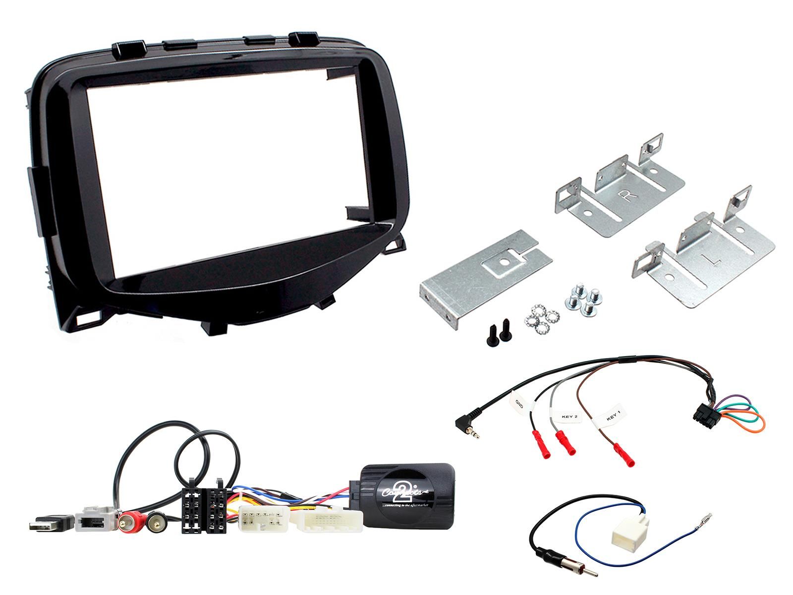 2DIN KIT Citroen C1 14-21 max diepte 150mm  piano zwart