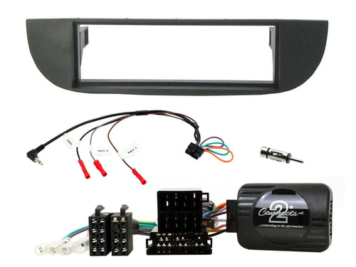 1DIN KIT Fiat 500 DD 07-15 zwart