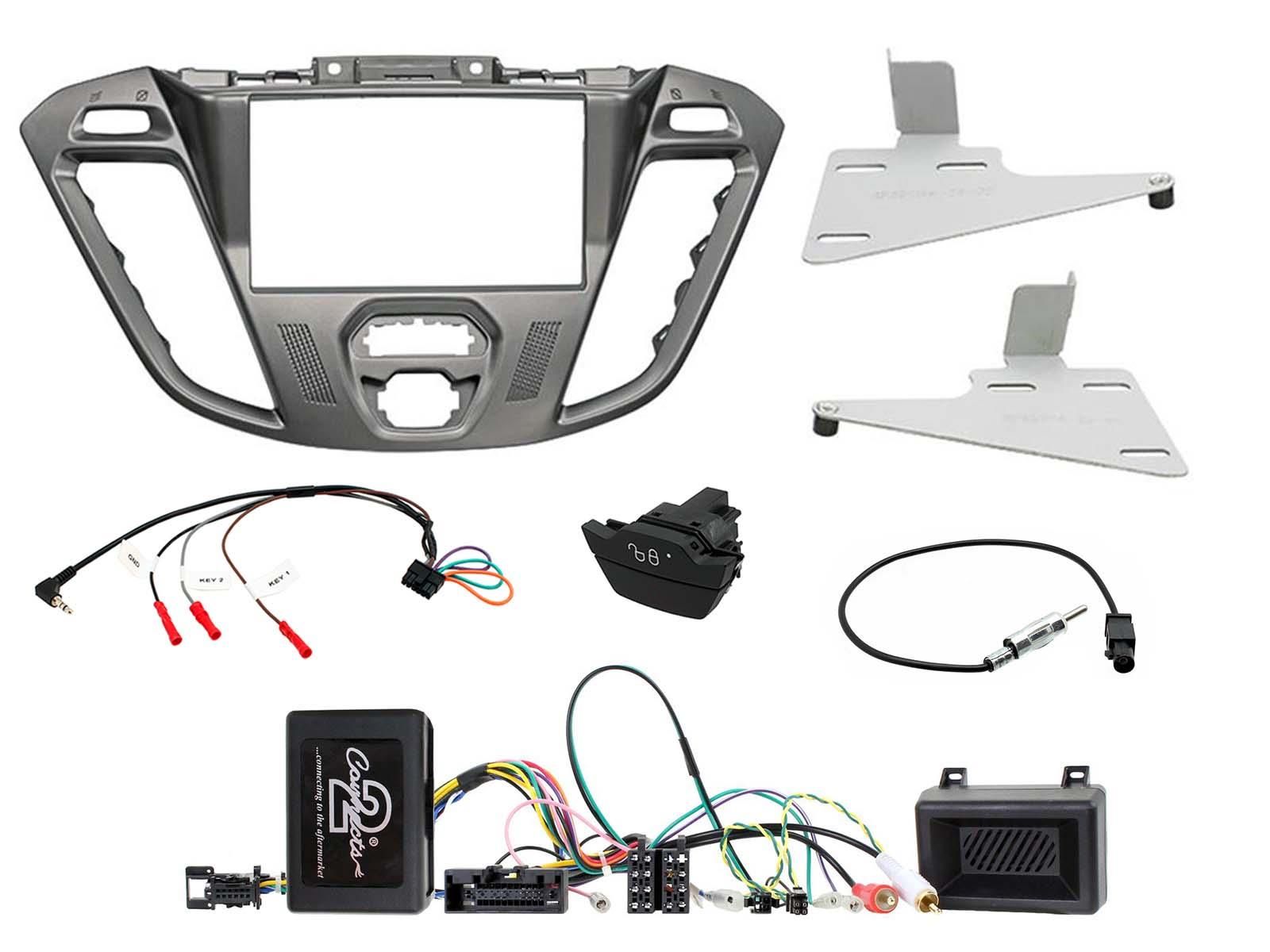 2DIN KIT Ford Transit Custom 12-16 Zilver incl ford knop