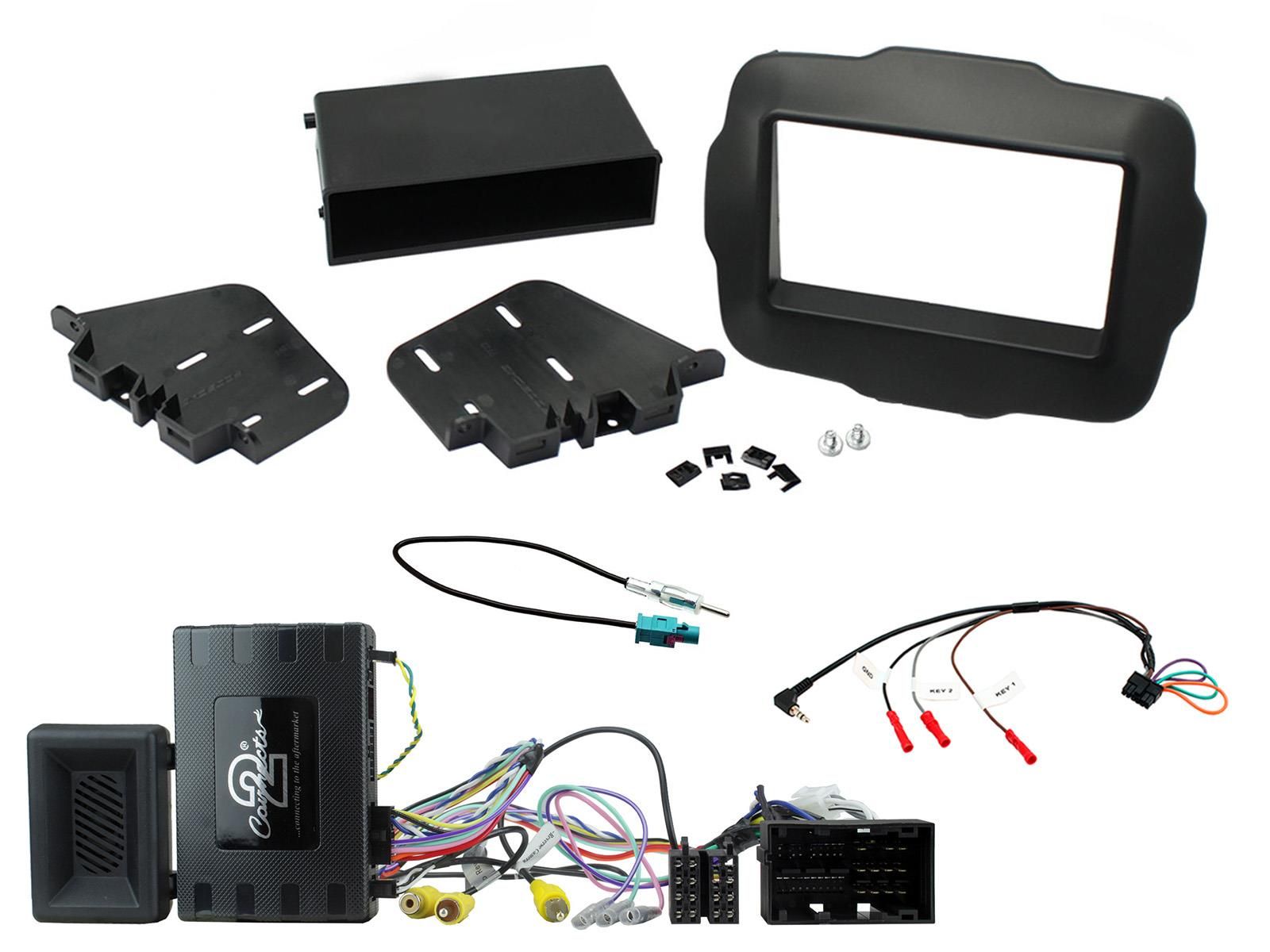 2DIN KIT Jeep Renegade 15-21 met OEM versterker
