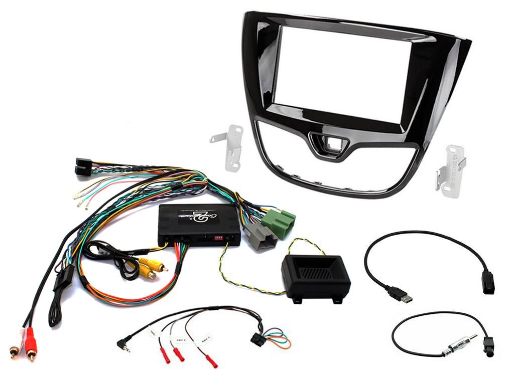 2DIN KIT Opel Karl 15-17 + infodapter  piano zwart